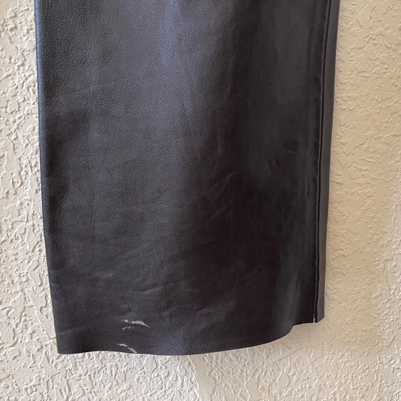 Vintage BCBGMaxAzria Lea Pants Leather Straight Chic Retro Western Brown 10 - Picture 12 of 16